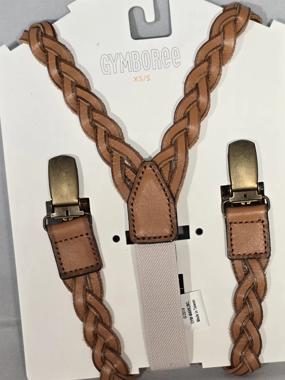Gymboree Braided Tan Leather-Style Boys' Suspenders